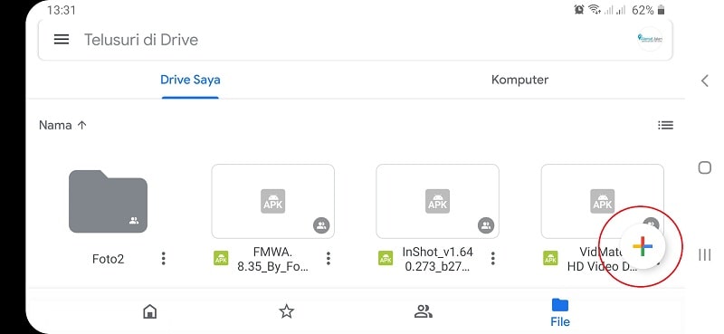 Cara Mengunggah File ke Google Drive Menggunakan HP dan Laptop