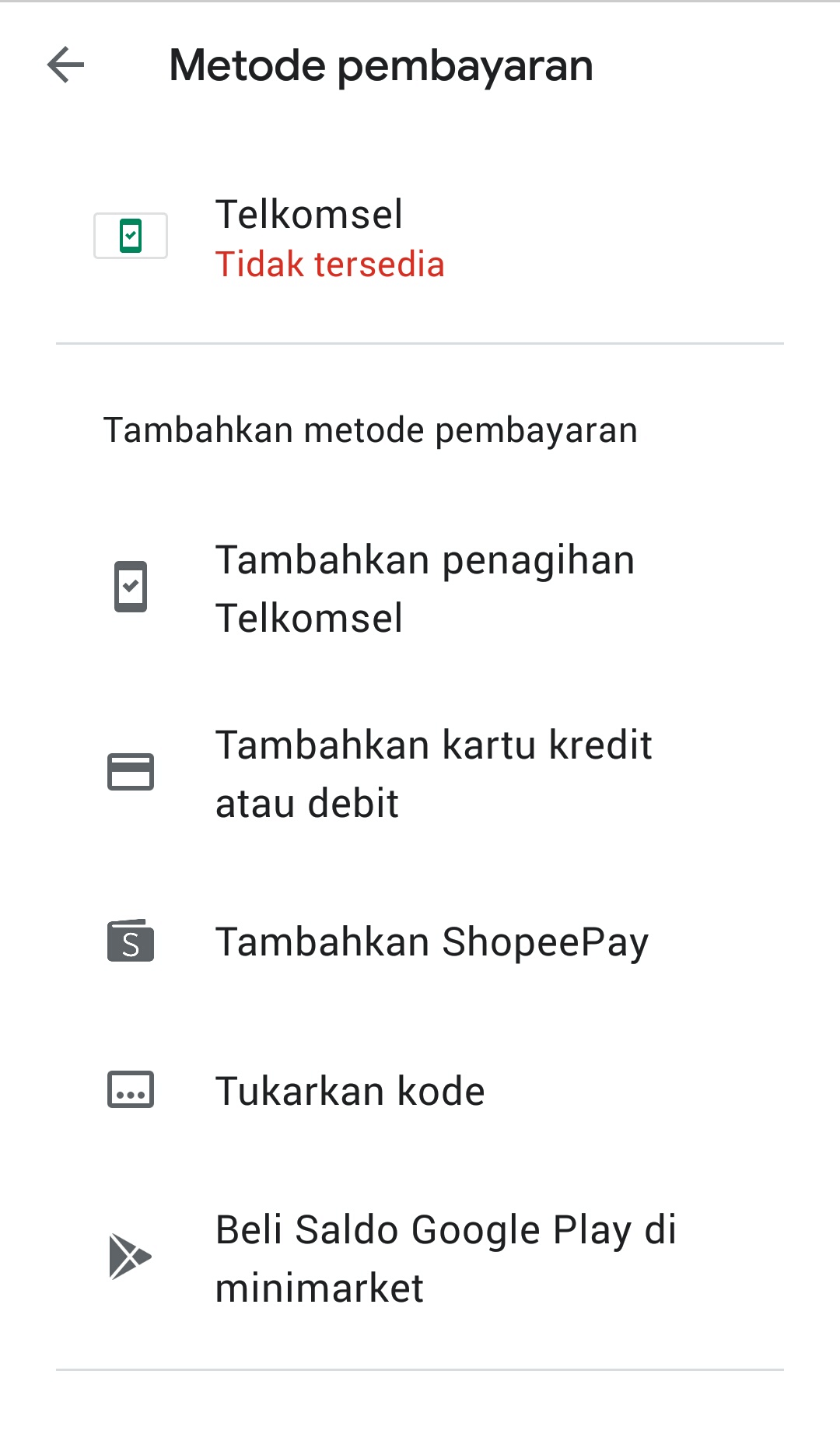 Metode Pembayaran Google Play